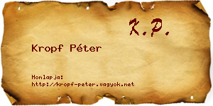 Kropf Péter névjegykártya