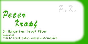 peter kropf business card