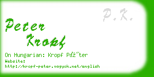 peter kropf business card